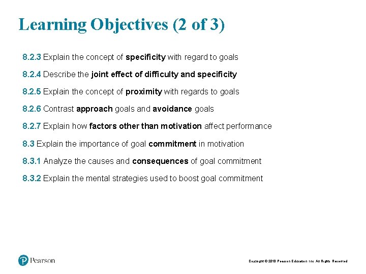 Learning Objectives (2 of 3) • • 8. 2. 3 Explain the concept of