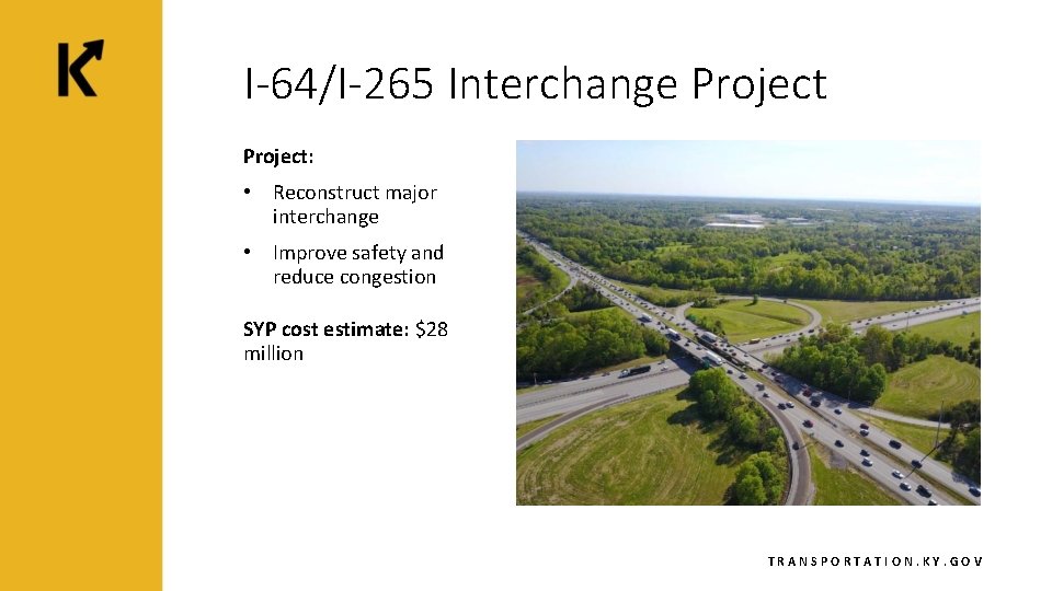 I-64/I-265 Interchange Project: • Reconstruct major interchange • Improve safety and reduce congestion SYP