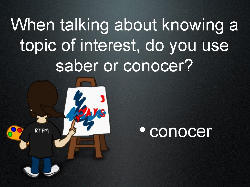 When talking about knowing a topic of interest, do you use saber or conocer?