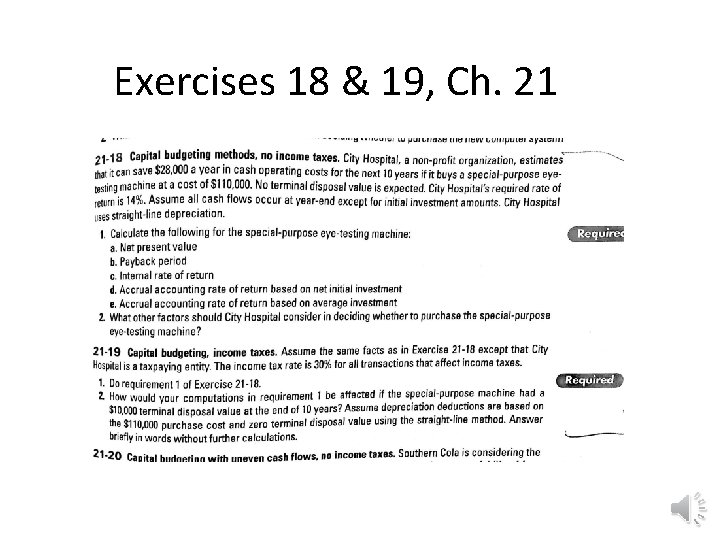 Exercises 18 & 19, Ch. 21 