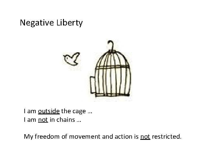 Negative Liberty I am outside the cage … I am not in chains …