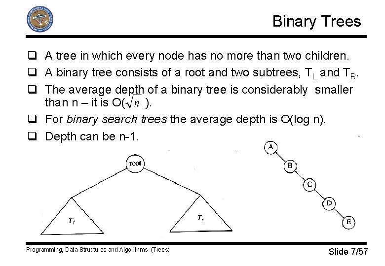 Binary Trees q A tree in which every node has no more than two