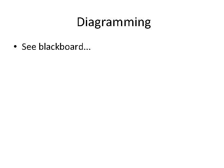 Diagramming • See blackboard. . . 