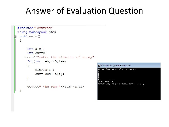 Answer of Evaluation Question 