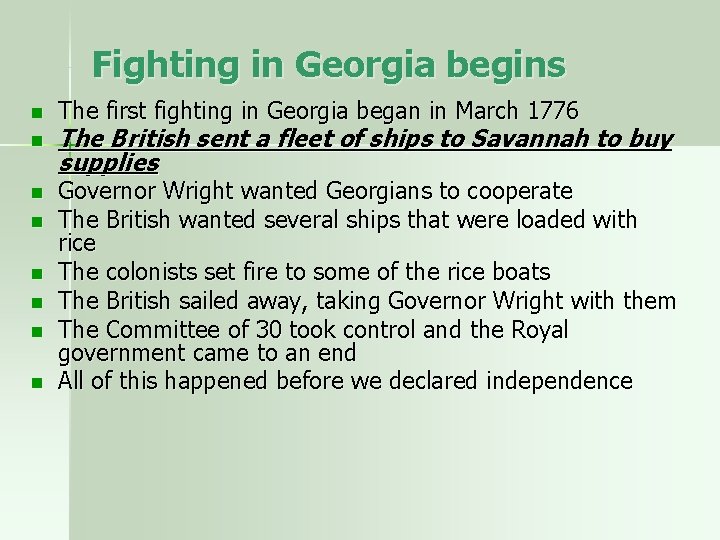 Fighting in Georgia begins n n n n The first fighting in Georgia began