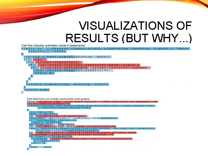 VISUALIZATIONS OF RESULTS (BUT WHY. . . ) 