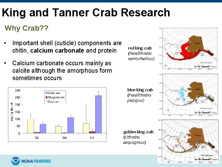 King and Tanner Crab Research Why Crab? ? • Important shell (cuticle) components are