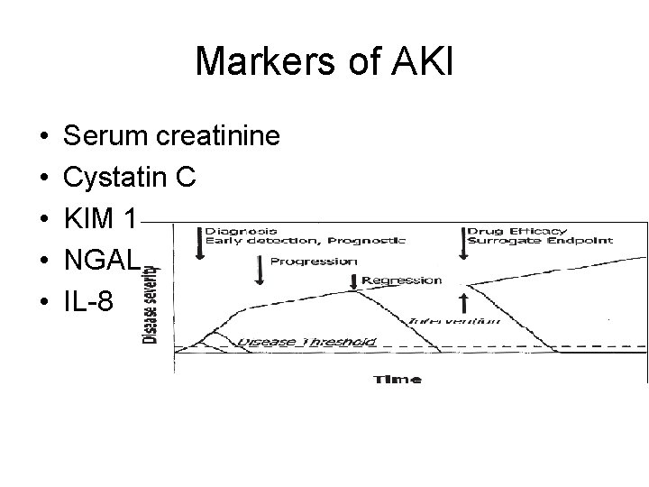 Markers of AKI • • • Serum creatinine Cystatin C KIM 1 NGAL IL-8