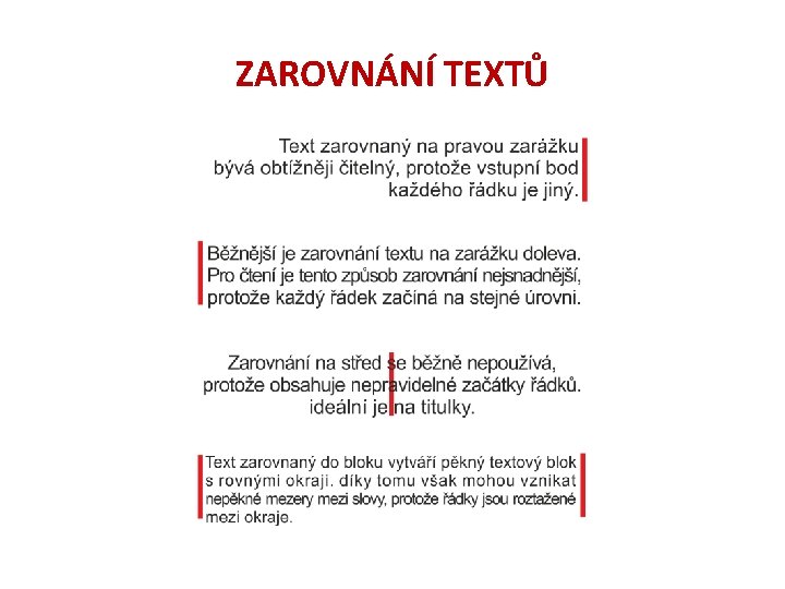 ZAROVNÁNÍ TEXTŮ 