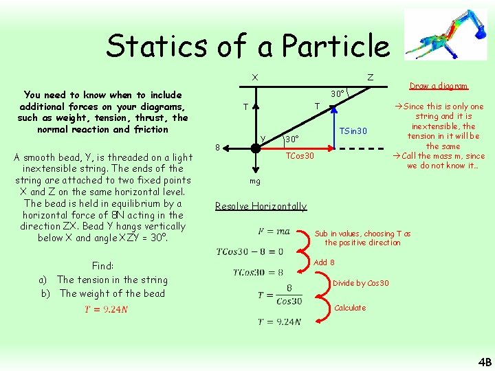 Statics of a Particle X You need to know when to include additional forces