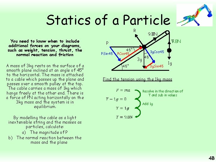 Statics of a Particle R You need to know when to include additional forces