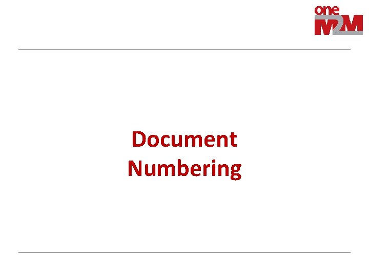 Document Numbering 