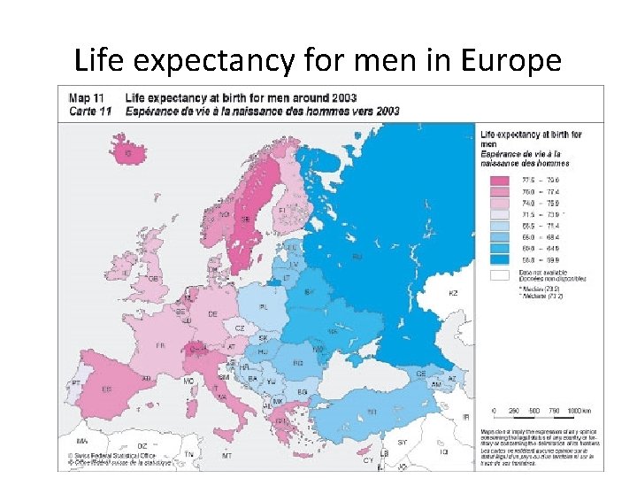 Life expectancy for men in Europe 