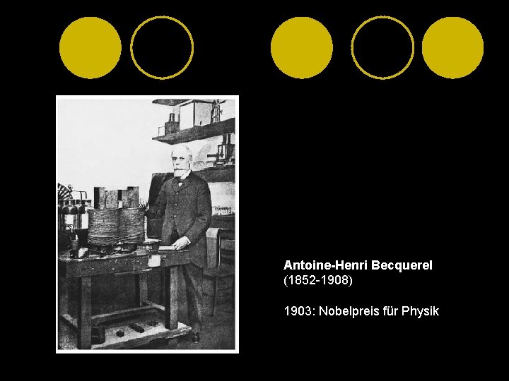 Antoine-Henri Becquerel (1852 -1908) 1903: Nobelpreis für Physik 