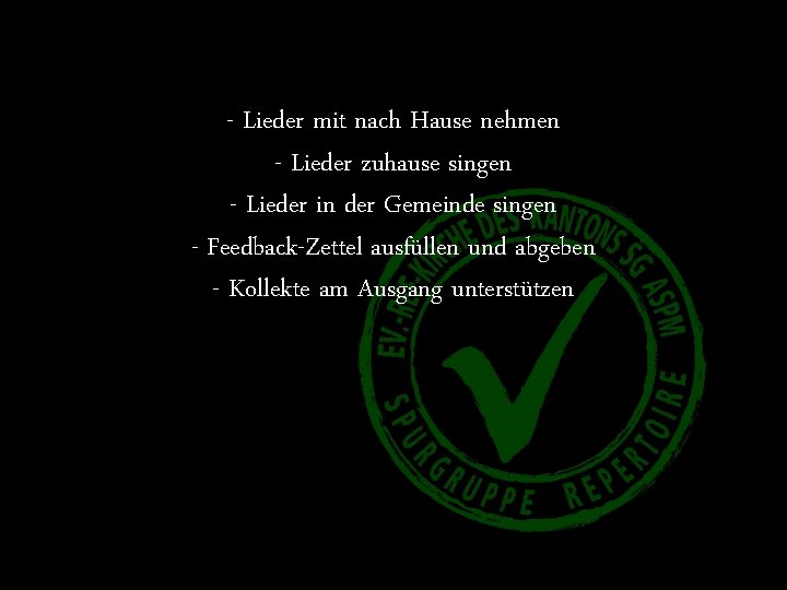 - Lieder mit nach Hause nehmen - Lieder zuhause singen - Lieder in der