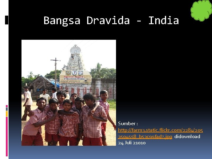 Bangsa Dravida - India Sumber : http: //farm 3. static. flickr. com/2284/205 3504558_b 53