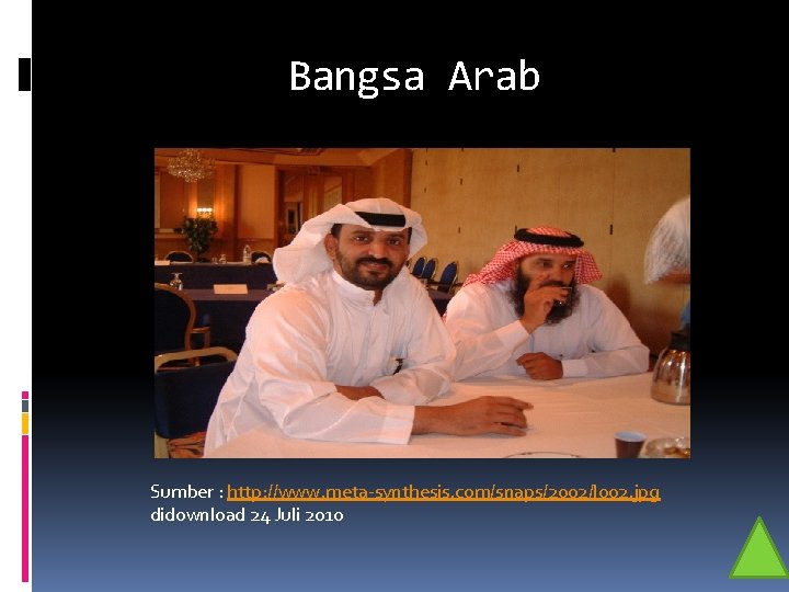 Bangsa Arab Sumber : http: //www. meta-synthesis. com/snaps/2002/l 002. jpg didownload 24 Juli 2010