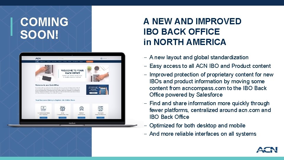 COMING SOON! A NEW AND IMPROVED IBO BACK OFFICE in NORTH AMERICA ‒ A