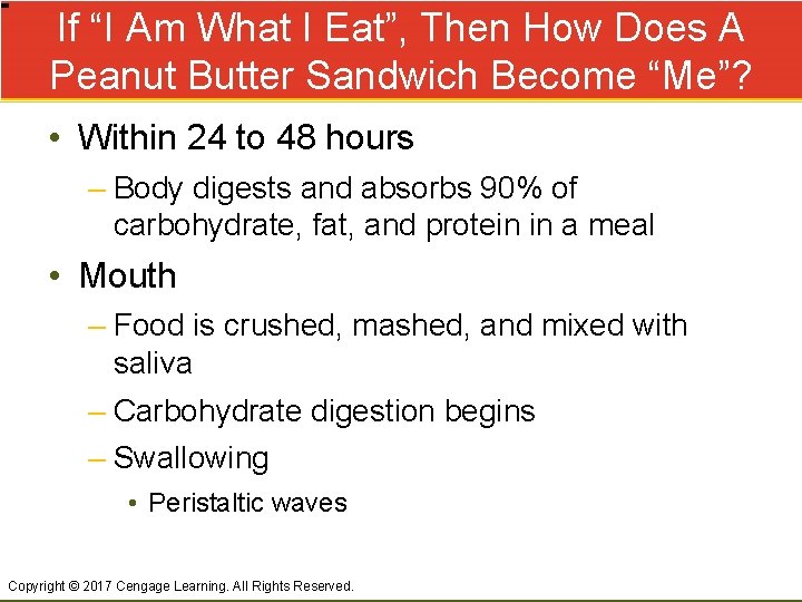 If “I Am What I Eat”, Then How Does A Peanut Butter Sandwich Become