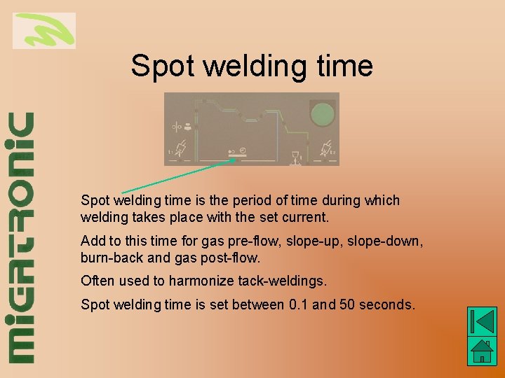 Spot welding time is the period of time during which welding takes place with