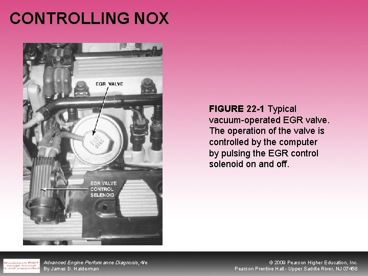 CONTROLLING NOX FIGURE 22 -1 Typical vacuum-operated EGR valve. The operation of the valve