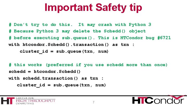 Important Safety tip # Don’t try to do this. It may crash with Python