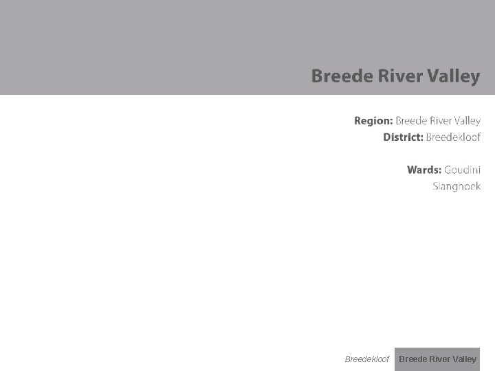 Breedekloof Breede River Valley 