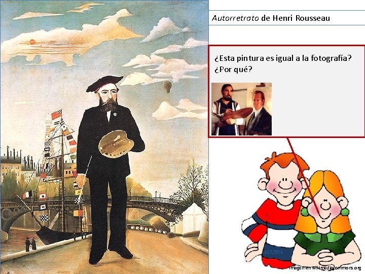 Autorretrato de Henri Rousseau ¿Esta pintura es igual a la fotografía? ¿Por qué? Imagen