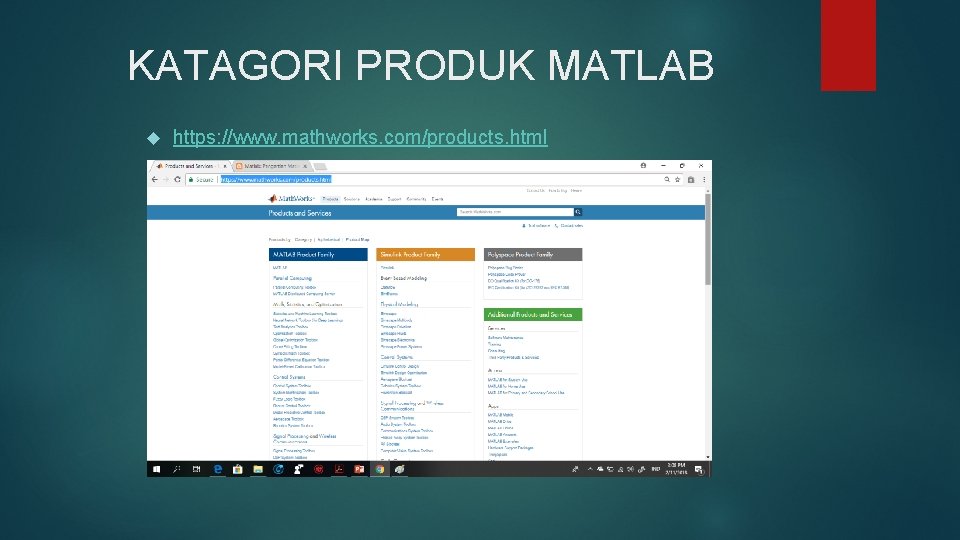 KATAGORI PRODUK MATLAB https: //www. mathworks. com/products. html 