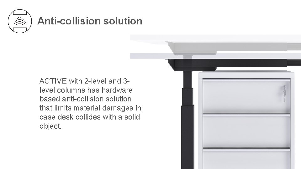 Anti-collision solution ACTIVE with 2 -level and 3 level columns hardware based anti-collision solution