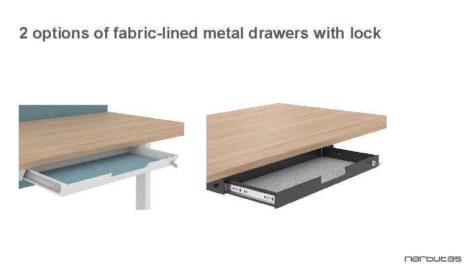 2 options of fabric-lined metal drawers with lock NEW 