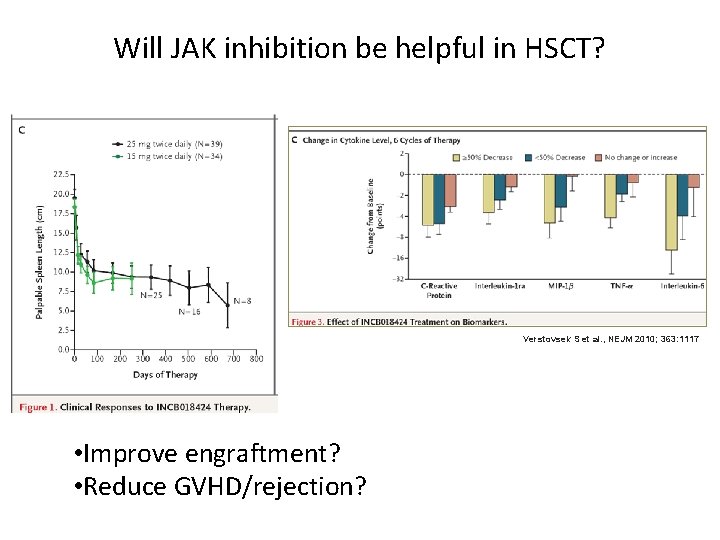 Will JAK inhibition be helpful in HSCT? Verstovsek S et al. , NEJM 2010;