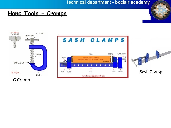 technical department - boclair academy Hand Tools - Cramps Sash Cramp G Cramp 