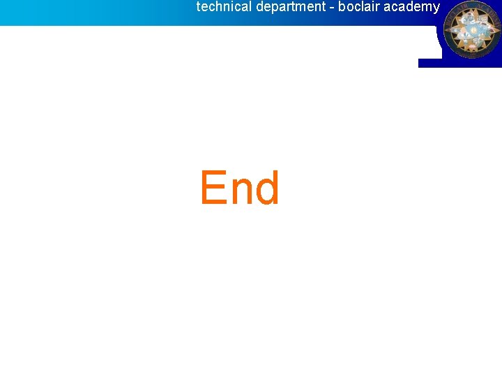 technical department - boclair academy End 