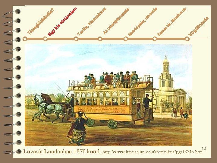 12 Lóvasút Londonban 1870 körül. http: //www. ltmuseum. co. uk/omnibus/pg/1851 b. htm 