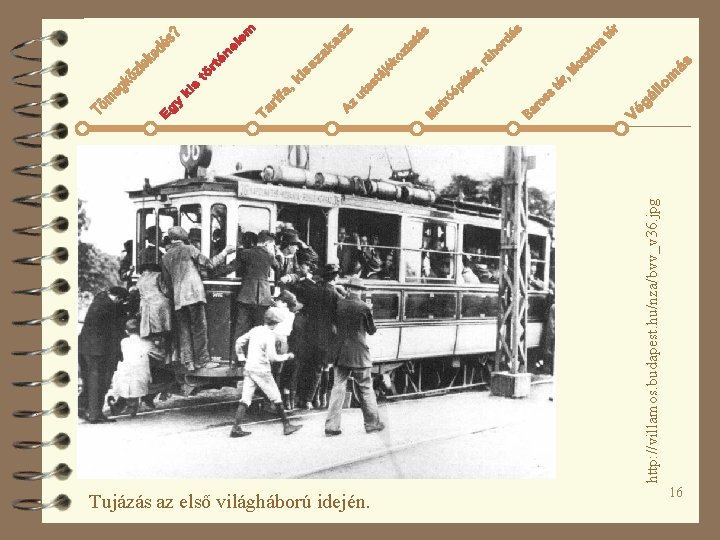 Tujázás az első világháború idején. 16 http: //villamos. budapest. hu/nza/bvv_v 36. jpg 