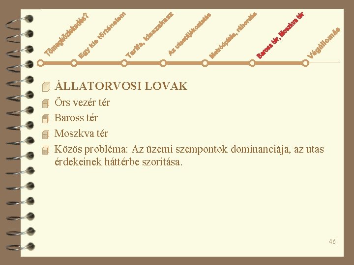 4 ÁLLATORVOSI LOVAK 4 Örs vezér tér 4 Baross tér 4 Moszkva tér 4