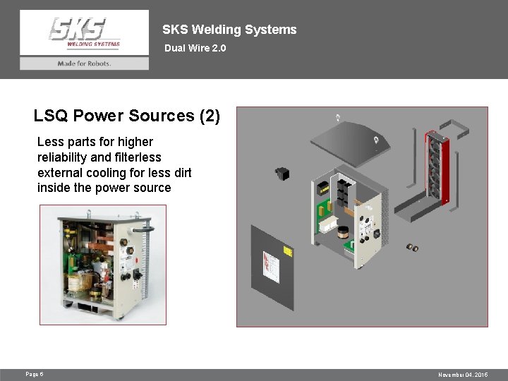 SKS Welding Systems Dual Wire 2. 0 LSQ Power Sources (2) Less parts for