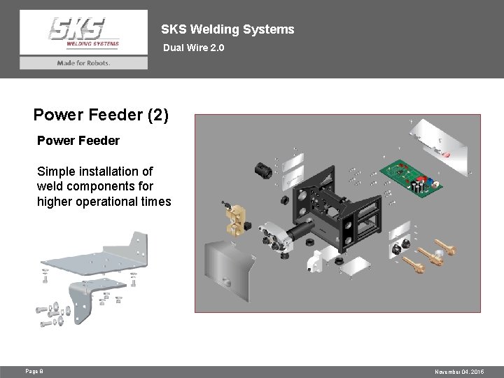 SKS Welding Systems Dual Wire 2. 0 Power Feeder (2) Power Feeder Simple installation