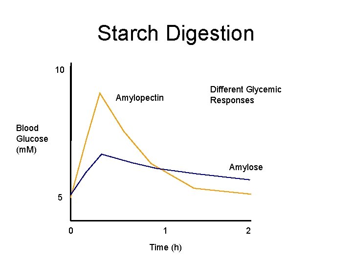 Starch Digestion 10 Amylopectin Different Glycemic Responses Blood Glucose (m. M) Amylose 5 0