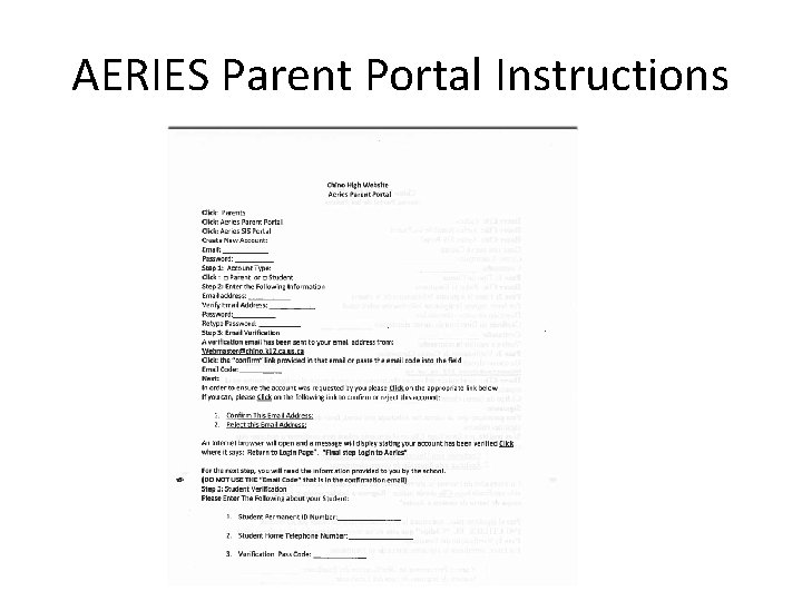 AERIES Parent Portal Instructions 