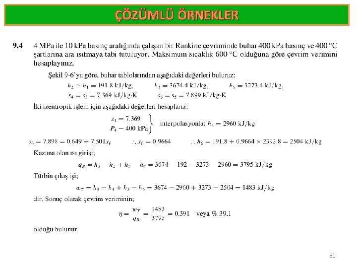 ÇÖZÜMLÜ ÖRNEKLER 81 