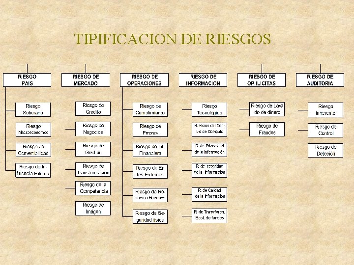 TIPIFICACION DE RIESGOS TIPIFICACION DE RIESGOS