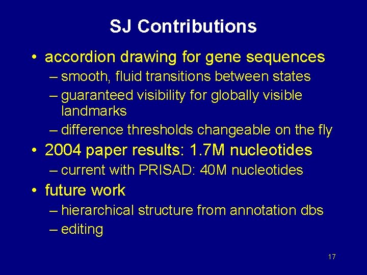 SJ Contributions • accordion drawing for gene sequences – smooth, fluid transitions between states