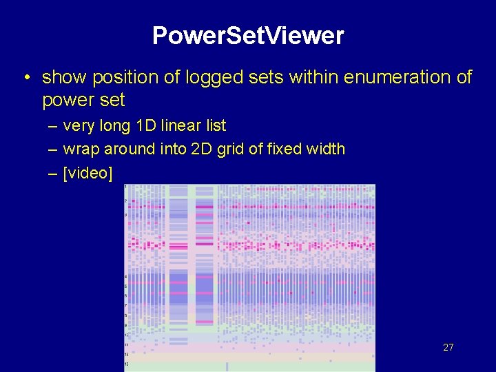 Power. Set. Viewer • show position of logged sets within enumeration of power set