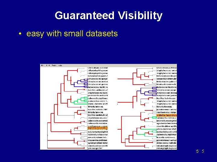 Guaranteed Visibility • easy with small datasets 5 5 