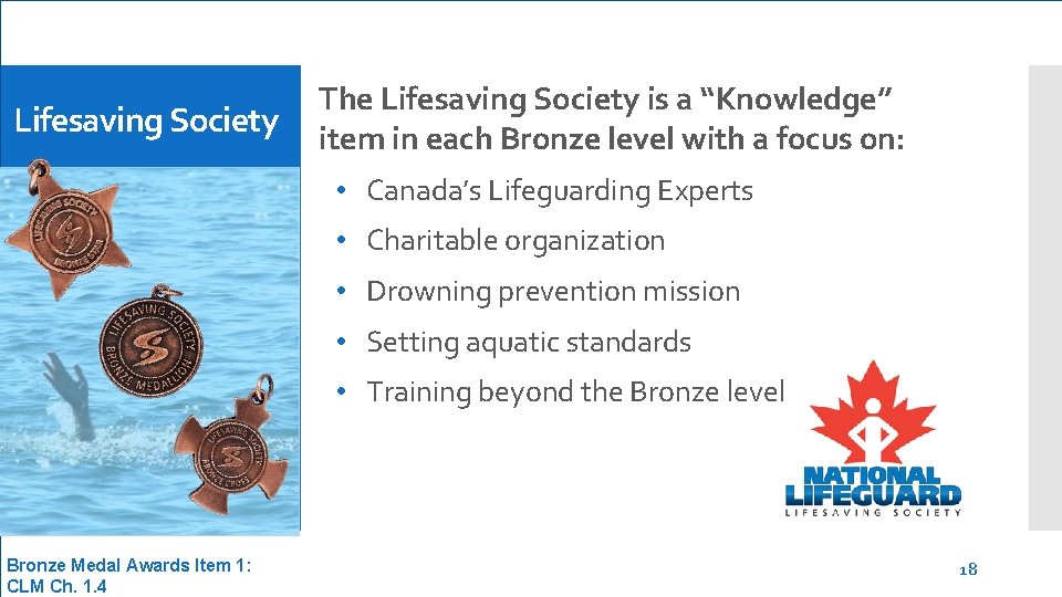 Lifesaving Society The Lifesaving Society is a “Knowledge” item in each Bronze level with