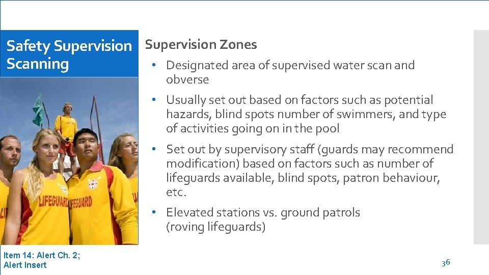 Safety Supervision Zones Scanning • Designated area of supervised water scan and obverse •