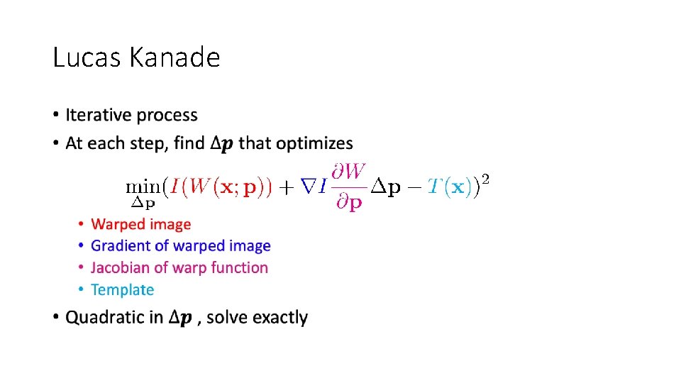 Lucas Kanade • 