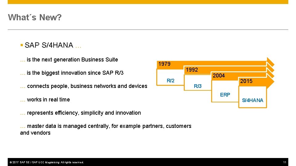 What´s New? § SAP S/4 HANA … … is the next generation Business Suite